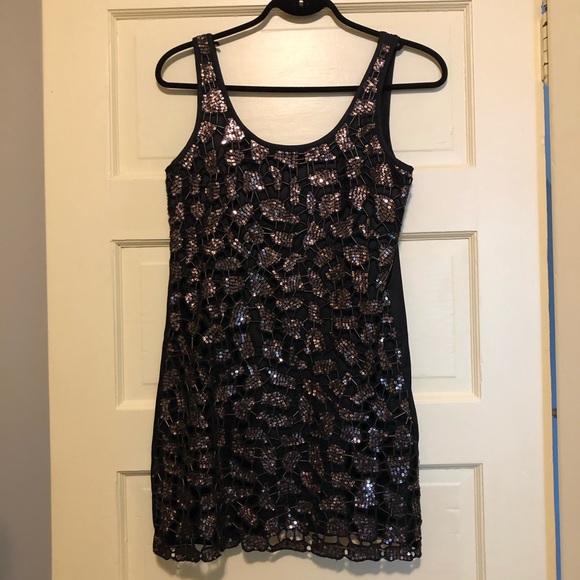 Sequined and Beaded Guess Mini Dress - Picture 1 of 4